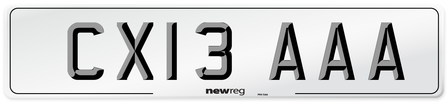 CX13 AAA Number Plate from New Reg